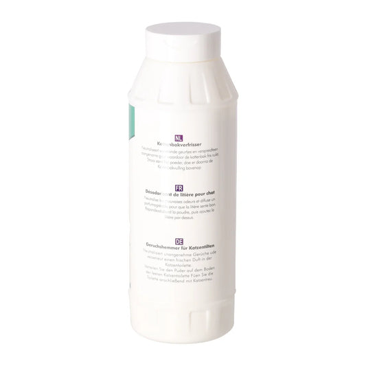 Kattenbak deodoriser met aloëgeur wordt toegevoegd aan kattenbakvulling om nare geuren te neutraliseren.